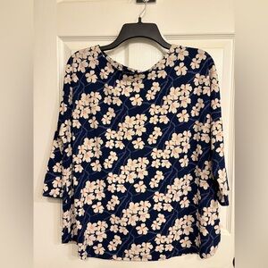 Ava Sky Fighting Eel Top Ayako Sakura Navy Women's Top Large NWT